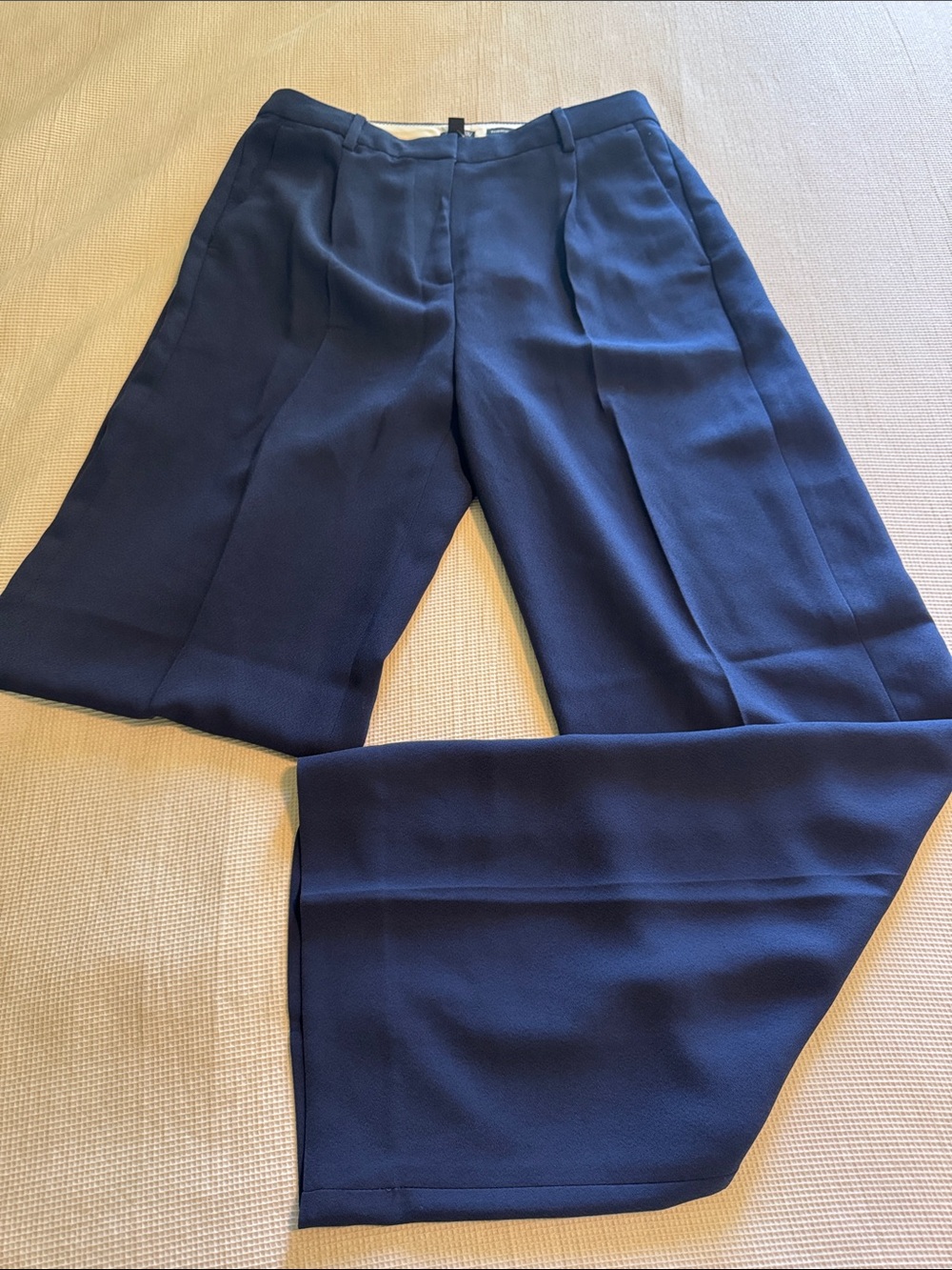 NWT J.Crew Essential Wide Leg Pant Navy Blue Size 2 Career Trouser